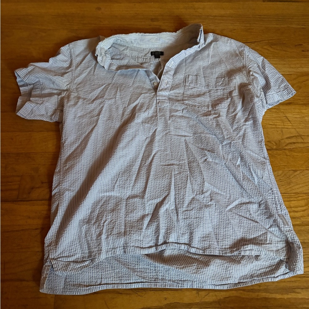 J. Crew Light Blue Striped Buttoned Shirt